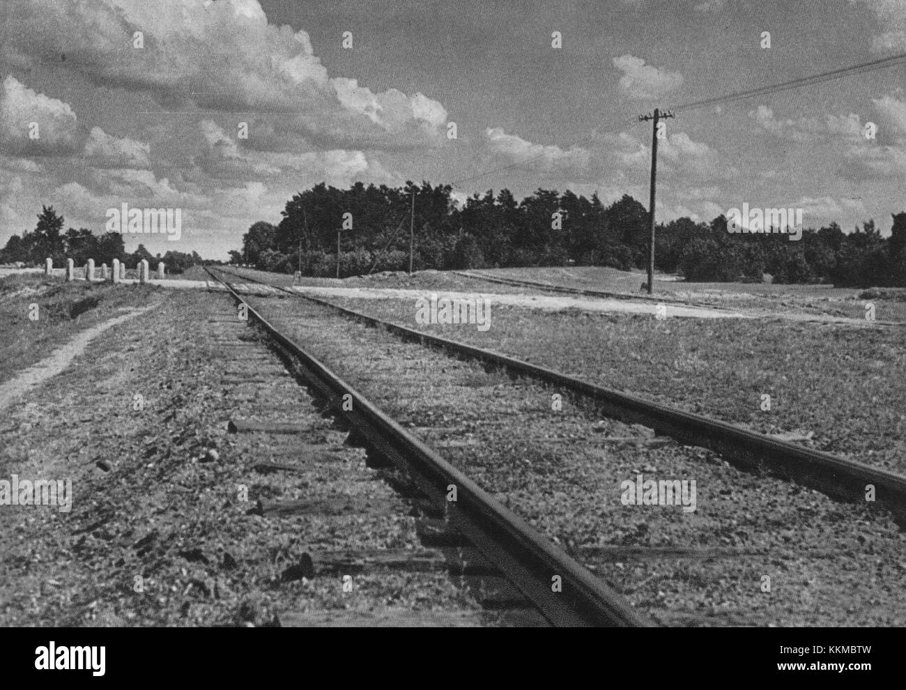 Treblinka railway siding 1945 Stock Photo