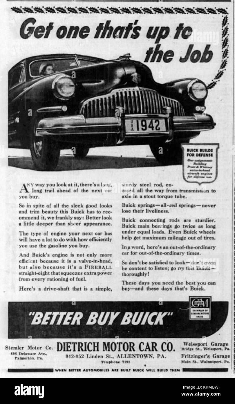 1941 Dietrich Motor Car Company 12 Dec MC Allentown PA Stock