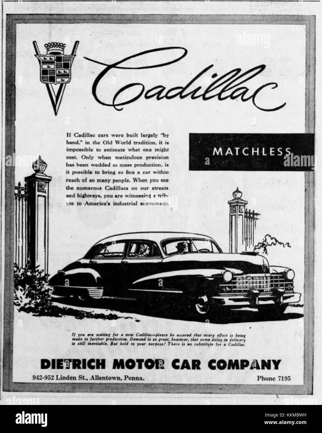 1947 Dietrich Motor Car Company 7 Dec MC Allentown PA Stock Photo
