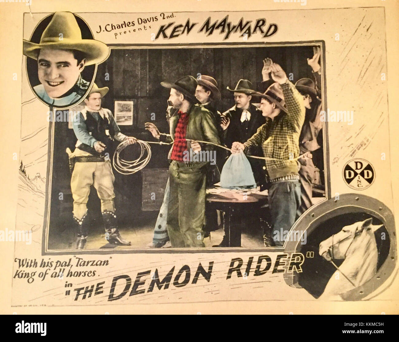 The lobby card for 'Demon Rider' showcases promotional artwork from the ...