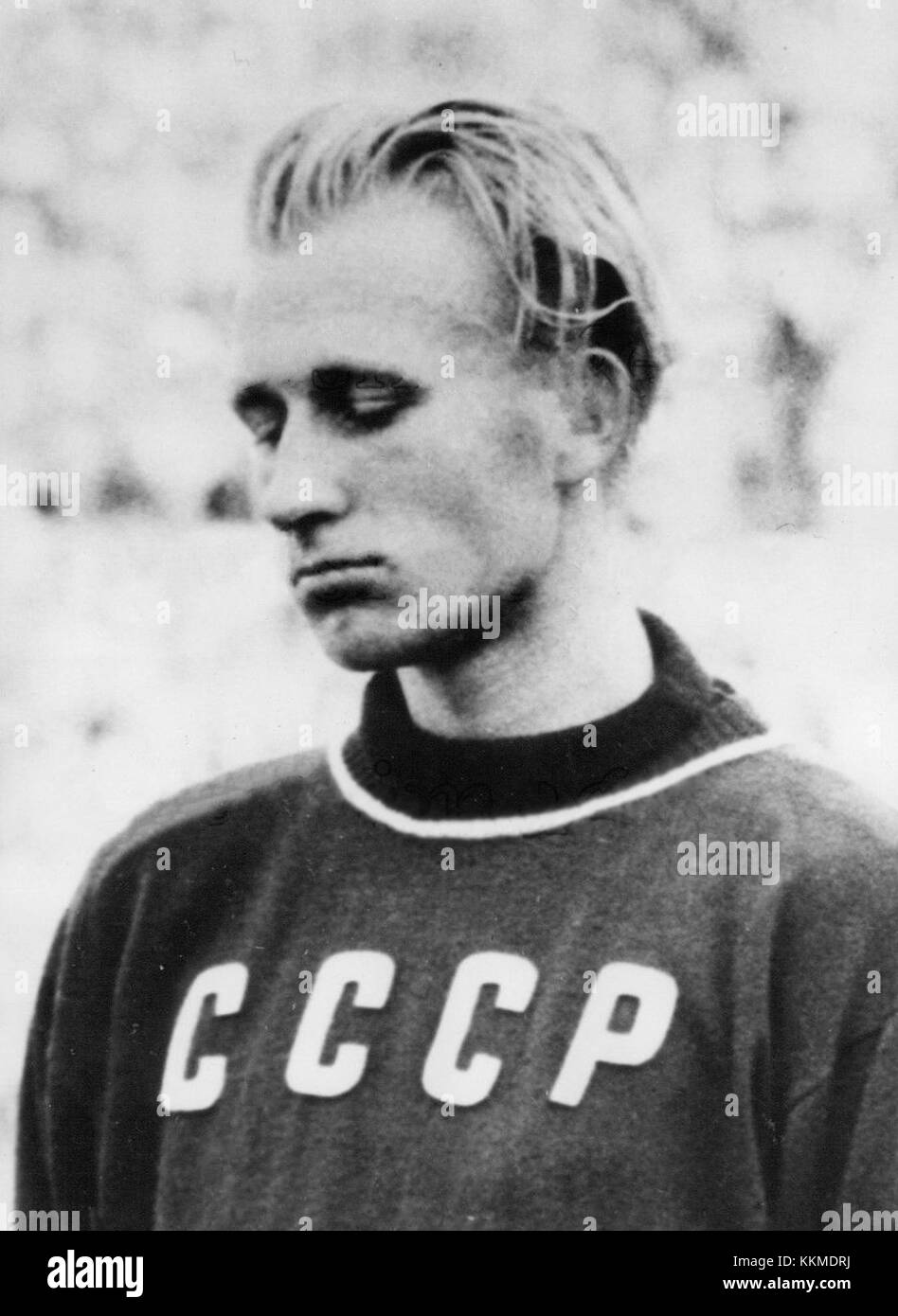Photograph of Bruno Junk, an Estonian race walker who competed for the Soviet Union in the 1952 and 1956 Olympics, winning bronze medals in both events. He set a world record in the 15 km in 1951 and had world's best times in the 20 km in 1956 and in the 3 km in 1952. Domestically, he secured multiple Soviet and Estonian titles before retiring in 1959. Post-retirement, he contributed significantly to athletics administration in Estonia. Stock Photo