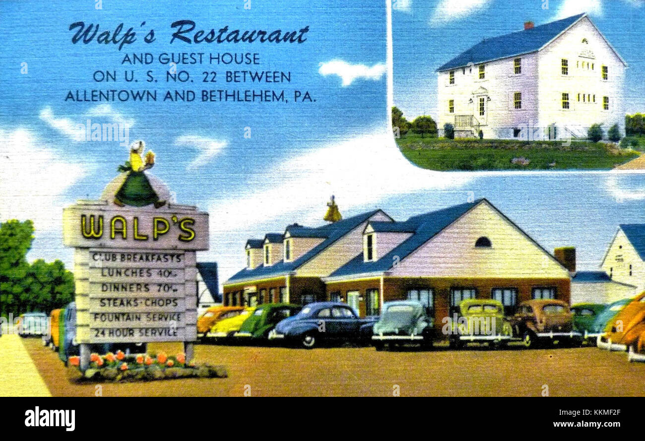 1947 Walp's Restaurant Allentown PA Stock Photo Alamy
