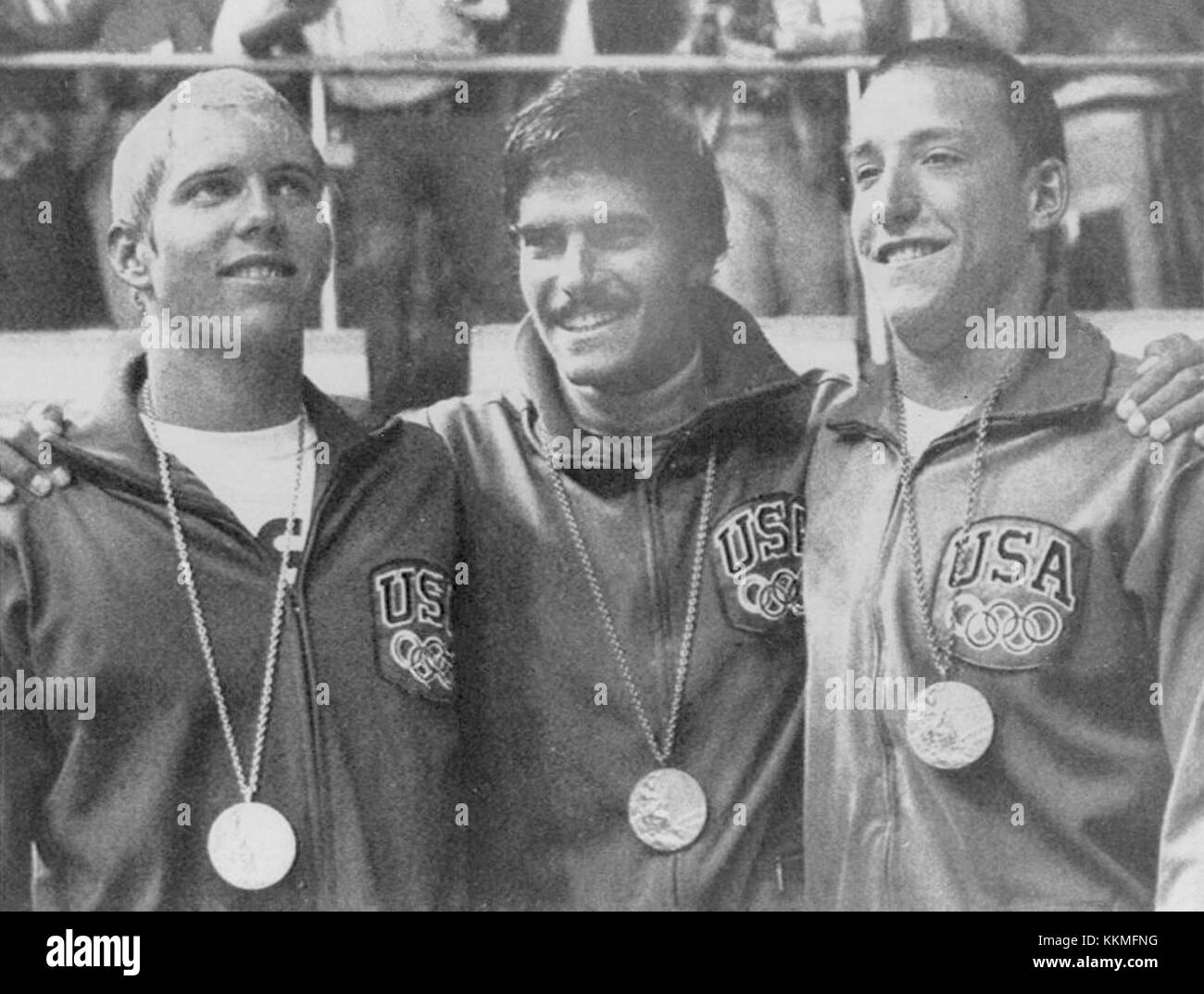 Gary Hall, Mark Spitz, Robin Backhaus 1972 Stock Photo