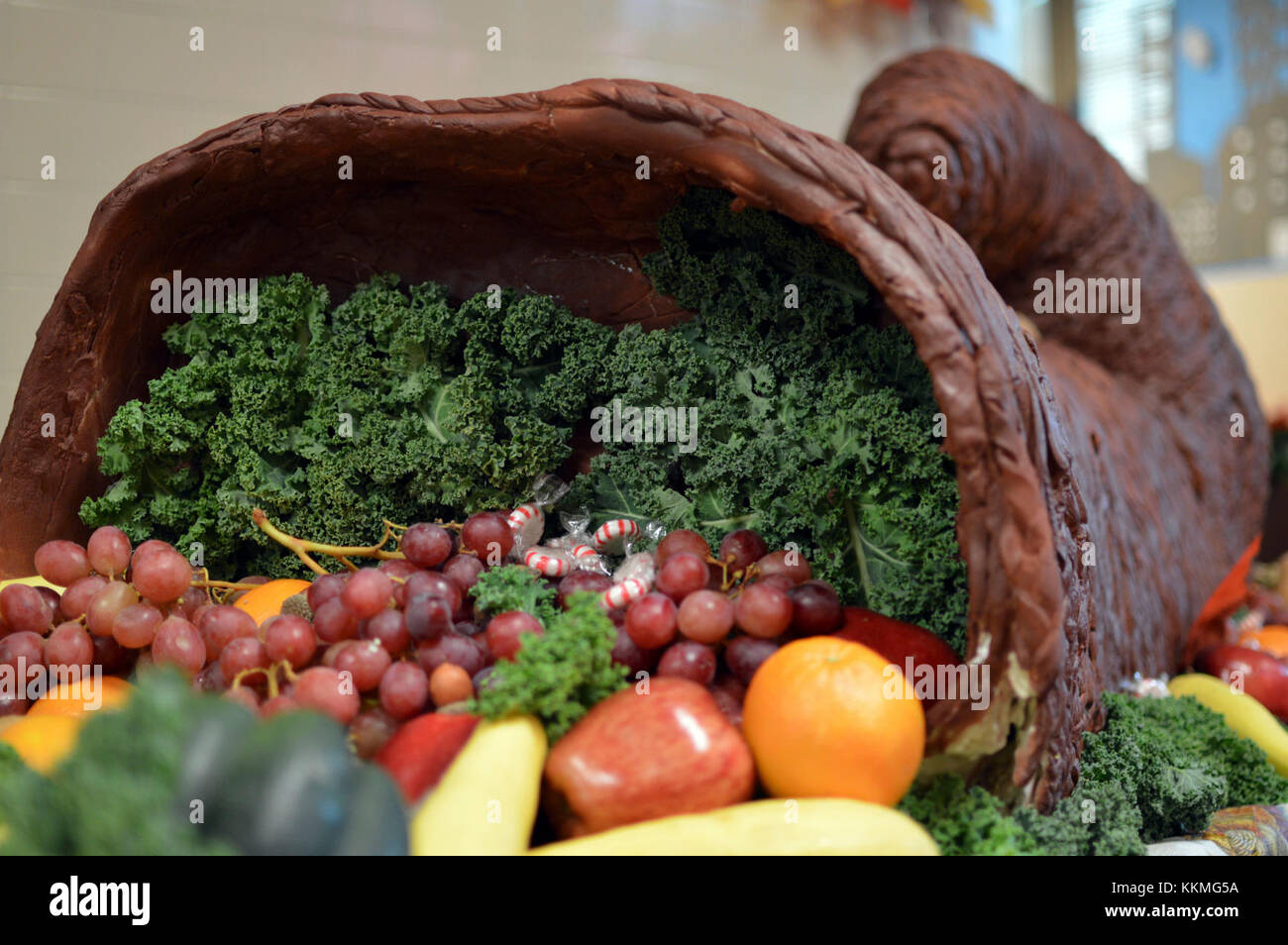 A Thanksgiving display located inside of the Bronco Dining Facility at