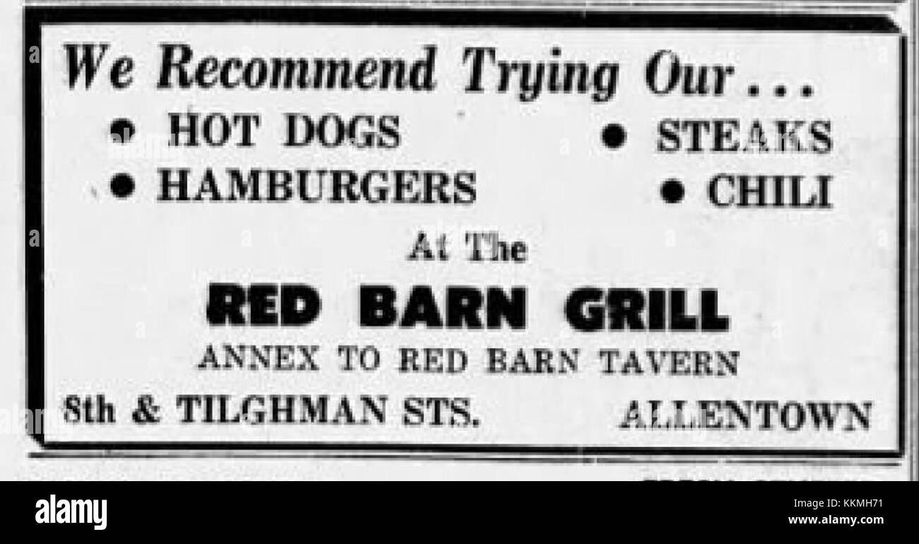 1952 Red Barn 15 Oct MC Allentown PA Stock Photo Alamy