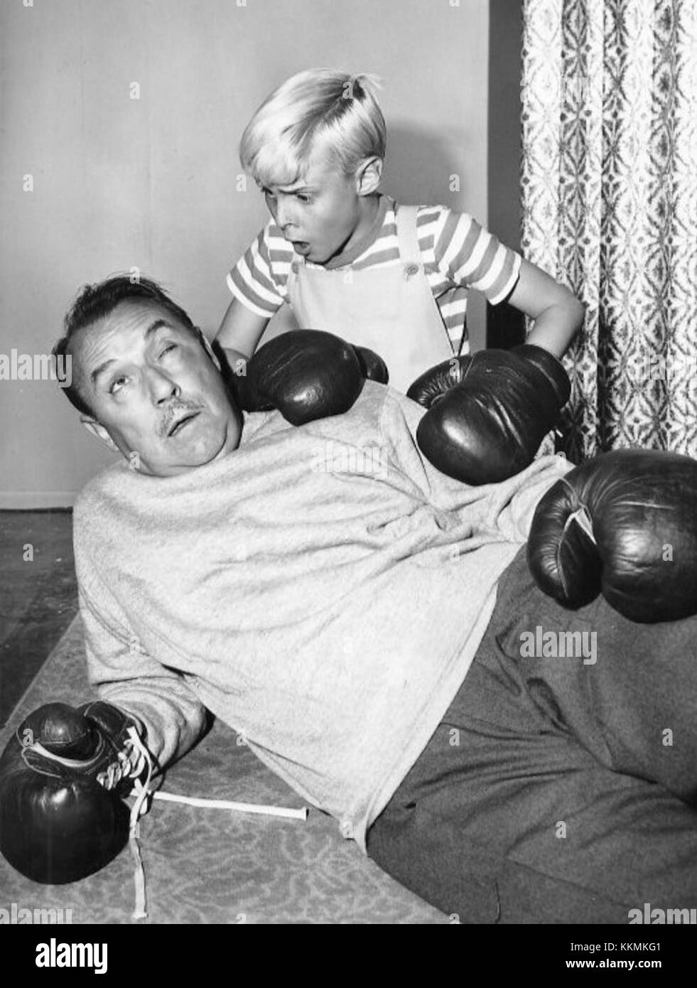 Boxing Gordon A 1962 photograph capturing actors Gale Gordon and Jay North portraying ...