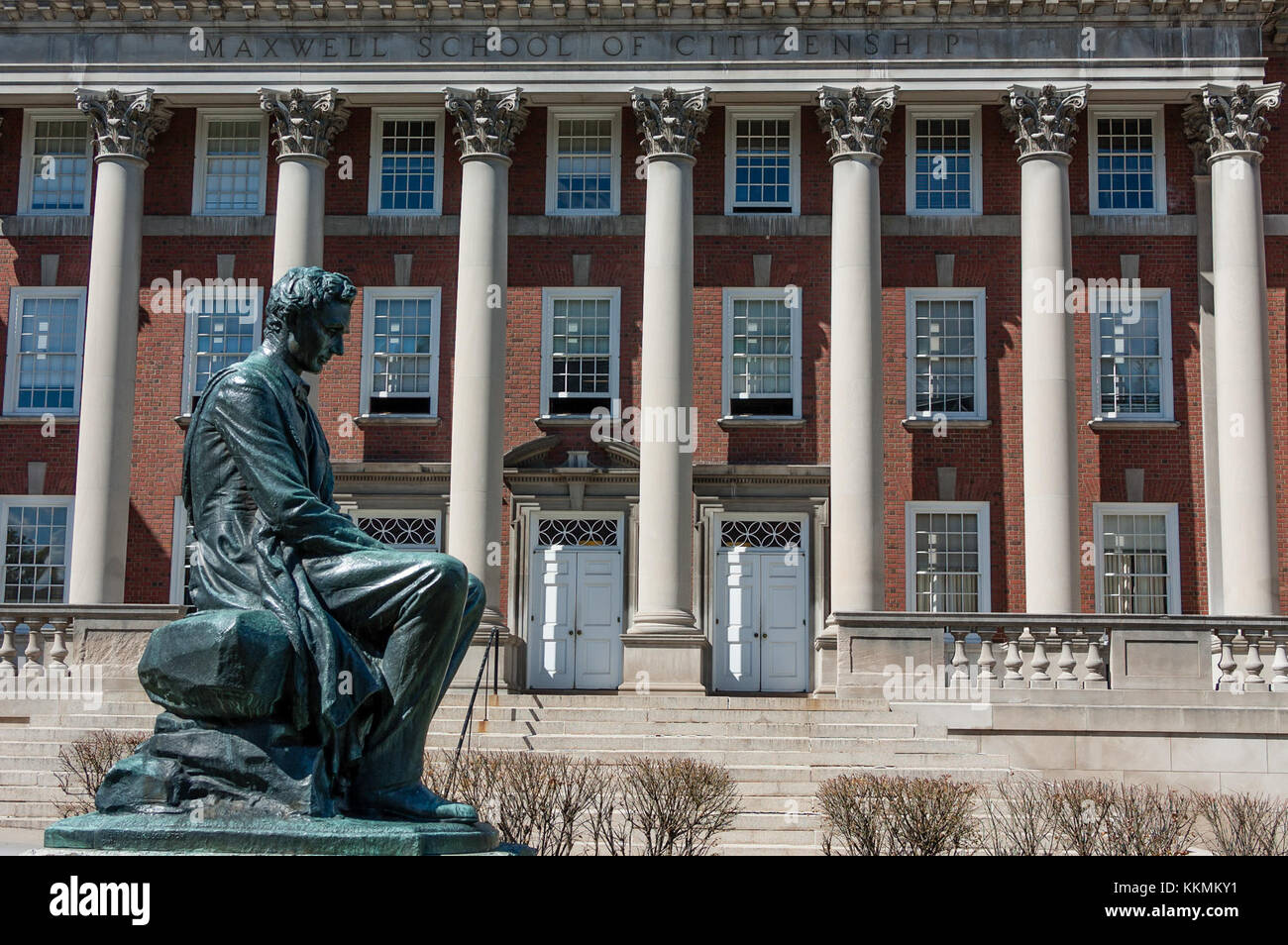 wikilovesmonuments.us Abraham Lincoln Statue and Maxwell School, Syracuse University, 2012 Stock Photo