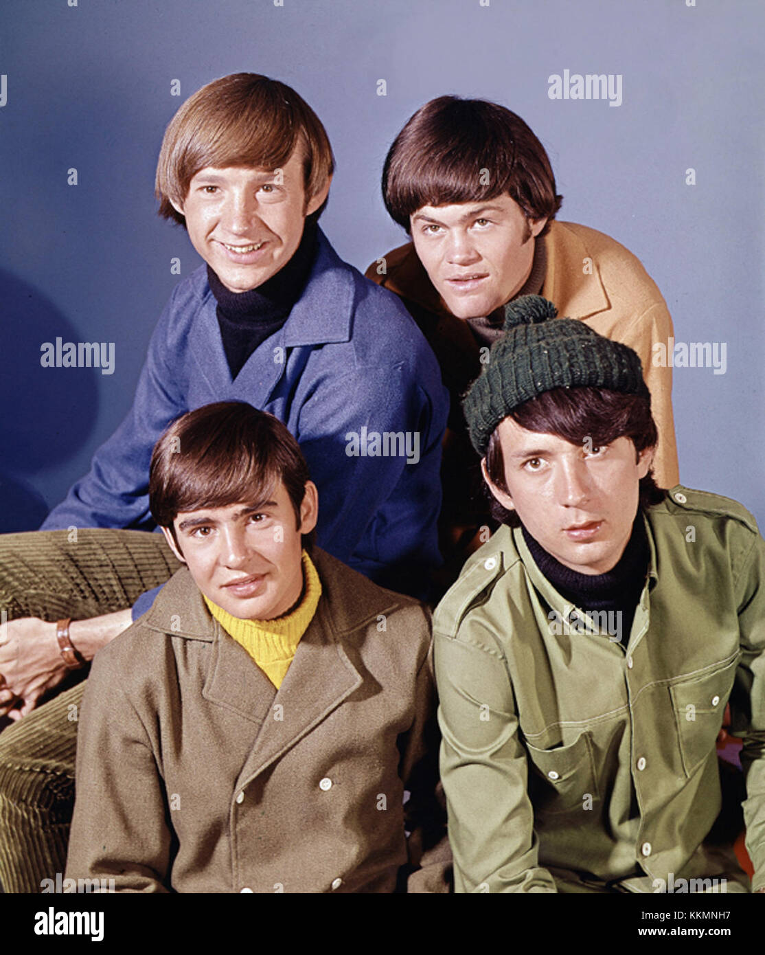 Pop musical group, 'The Monkees' are shown in this Oct. 20, 1966 photo. At top are: Peter Tork, right, and Mickey Dolenz. At bottom are: David Jones, left, and Mike Nesmith. (AP Photo) The Monkees 1966 Stock Photo