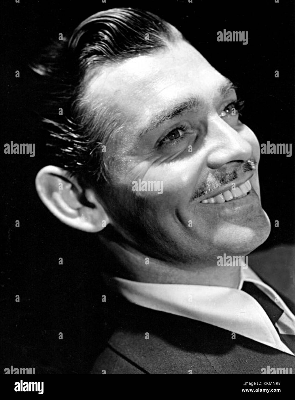 Portrait of Clark Gable, the iconic American actor, taken in 1938, capturing the timeless appeal of Hollywood's golden age. Stock Photo
