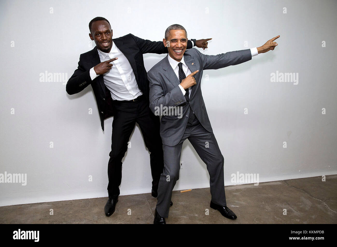 President Barack Obama poses with Usain Bolt, the fastest runner in the