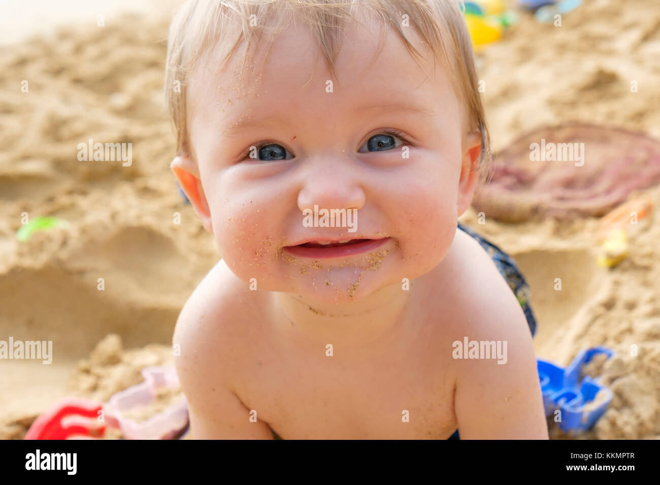 One Year Old On Beach Stock Photo Alamy