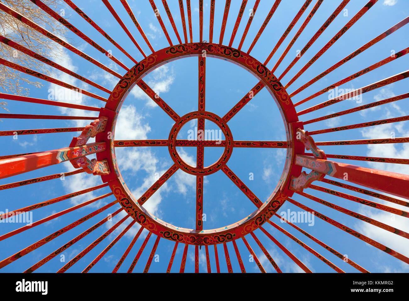 installation of traditional Mongolian dwelling - Yurts Stock Photo - Alamy