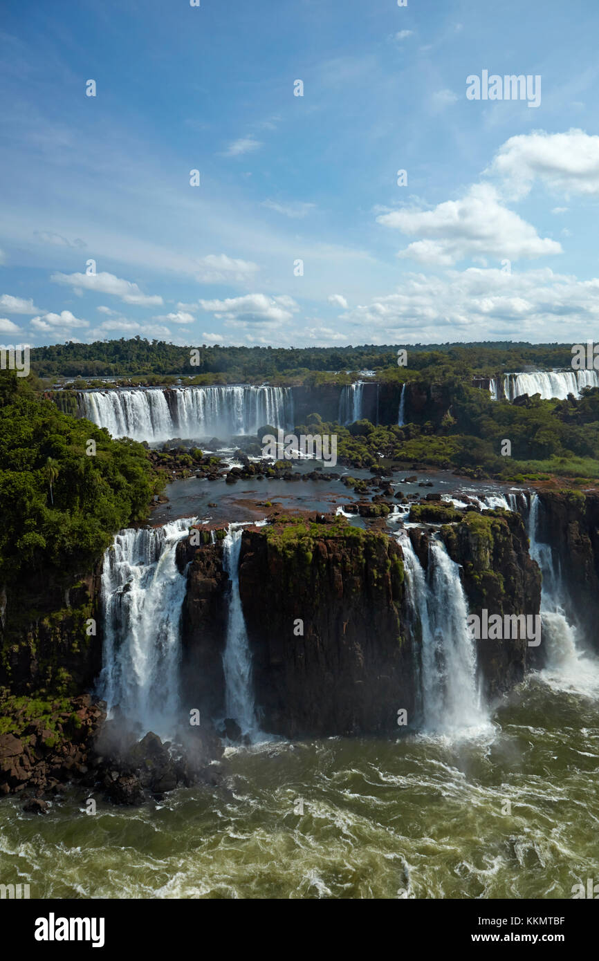 Salto Rivadavia and Salto Tres Musqueteros, Iguazu Falls, Argentina, seen from Brazil side, South America Stock Photo