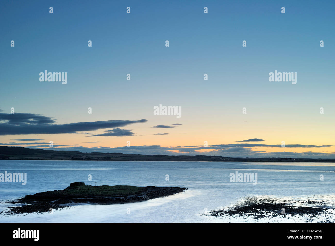 St. Cuthbert's Island at sunset Stock Photo Alamy