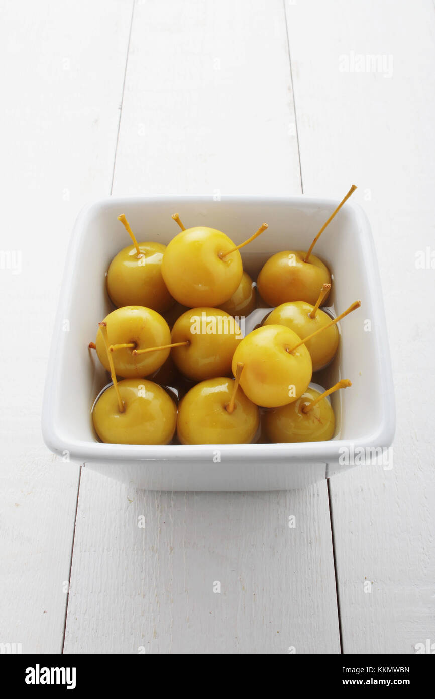 cheery apples in syrup Stock Photo
