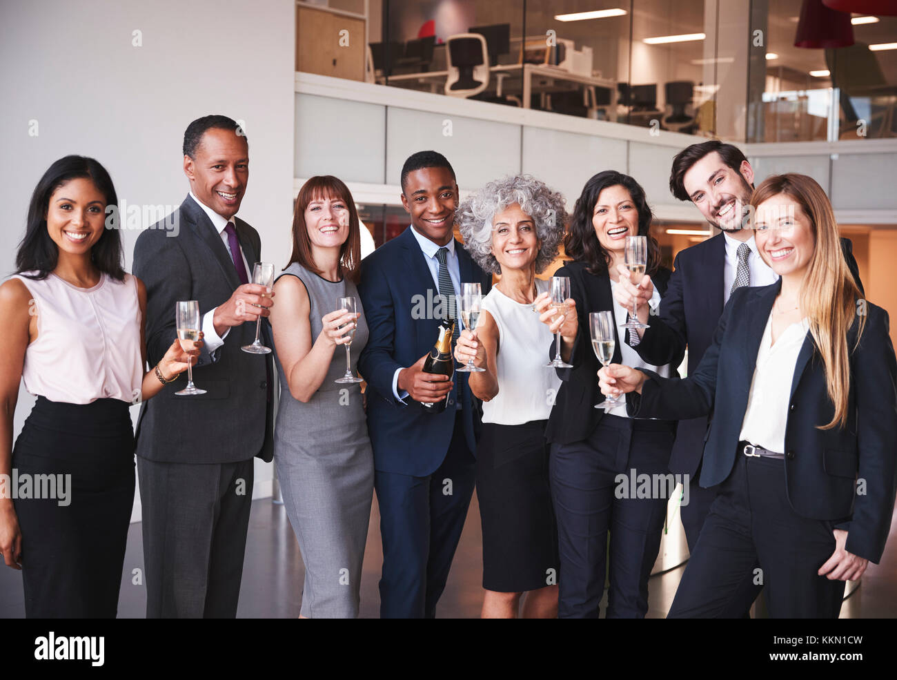 Business people celebrating in the office Stock Photo