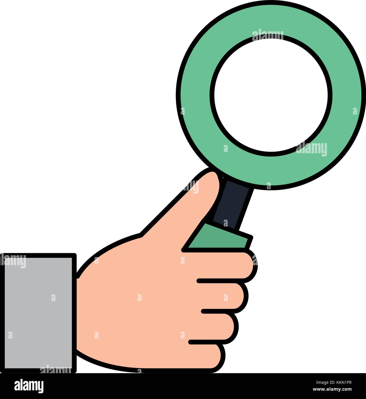 hand with magnifying glass isolated icon vector illustration design ...