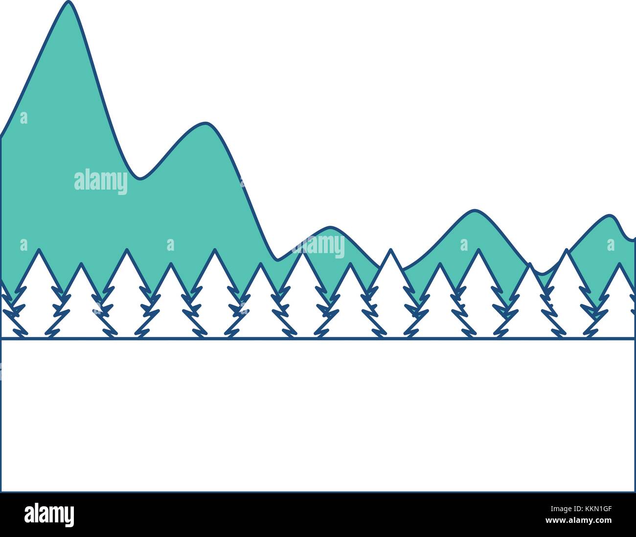 natural mountains with tree pines forest landscape Stock Vector Image ...