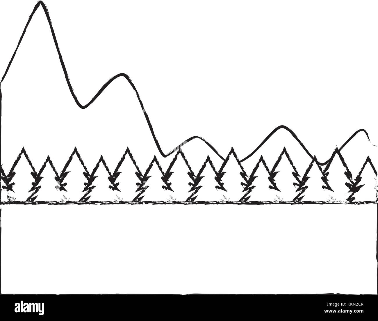 natural mountains with tree pines forest landscape Stock Vector Image ...