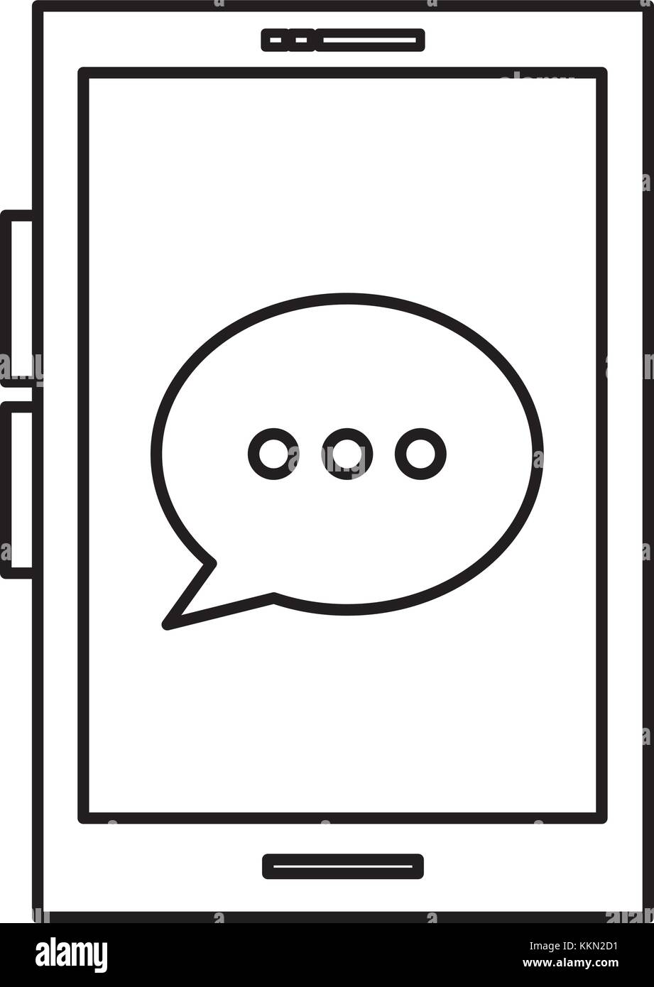 smartphone device with speech bubbles vector illustration design Stock ...