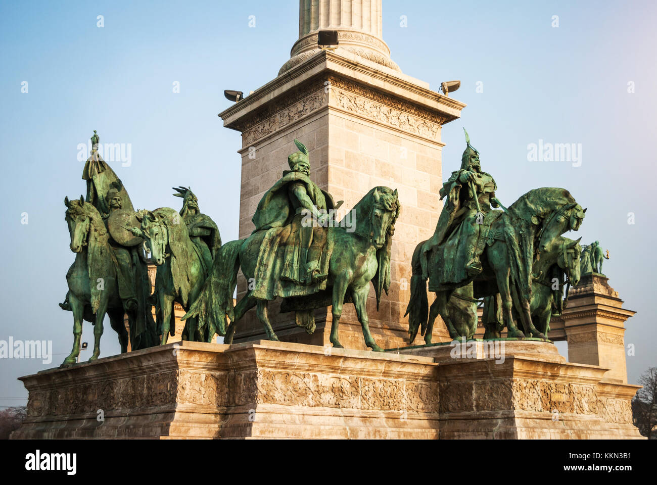 Budapest, Hungary January 02, 2017 Heroes Square in Budapest
