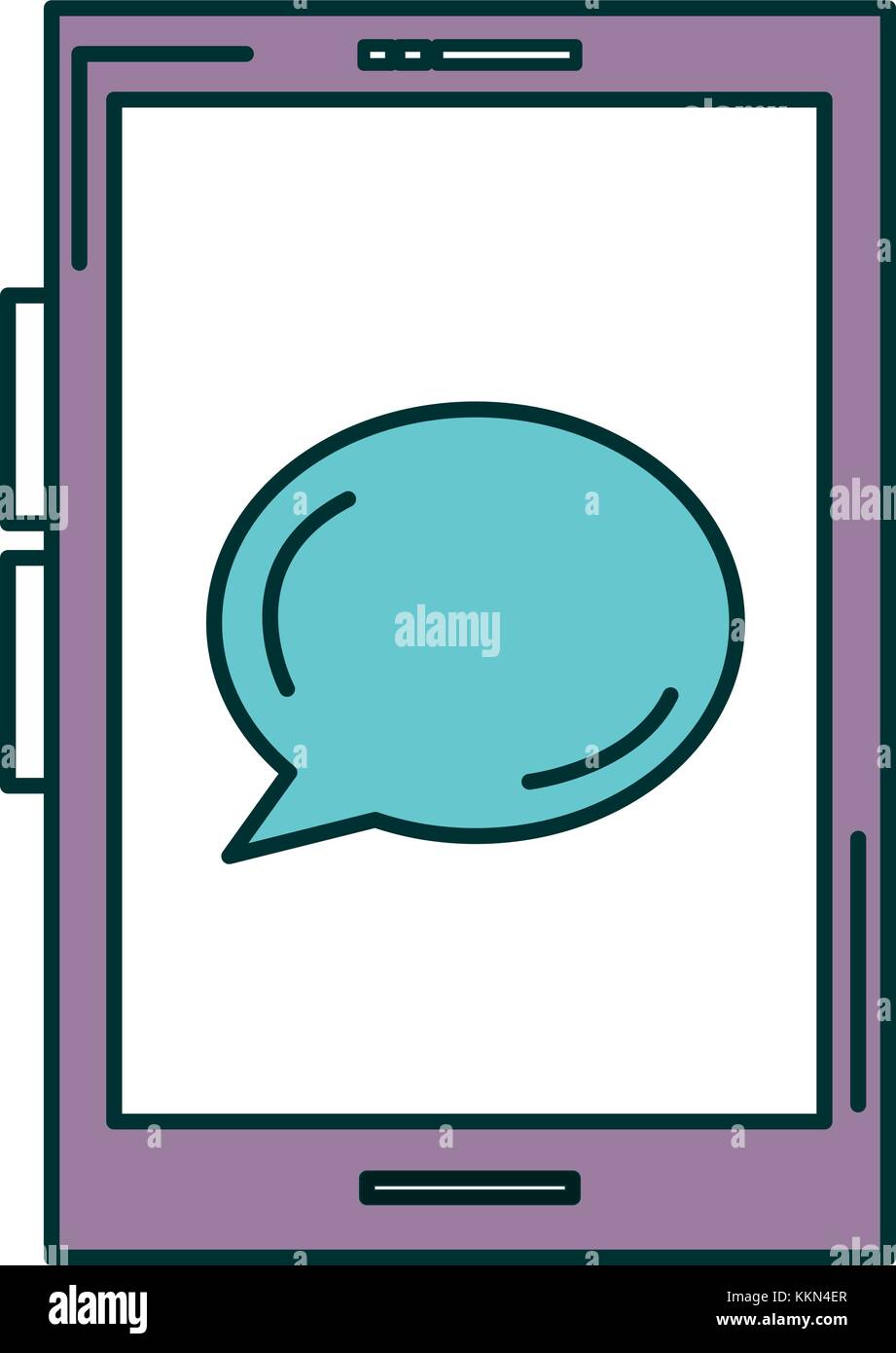 smartphone device with speech bubbles vector illustration design Stock ...