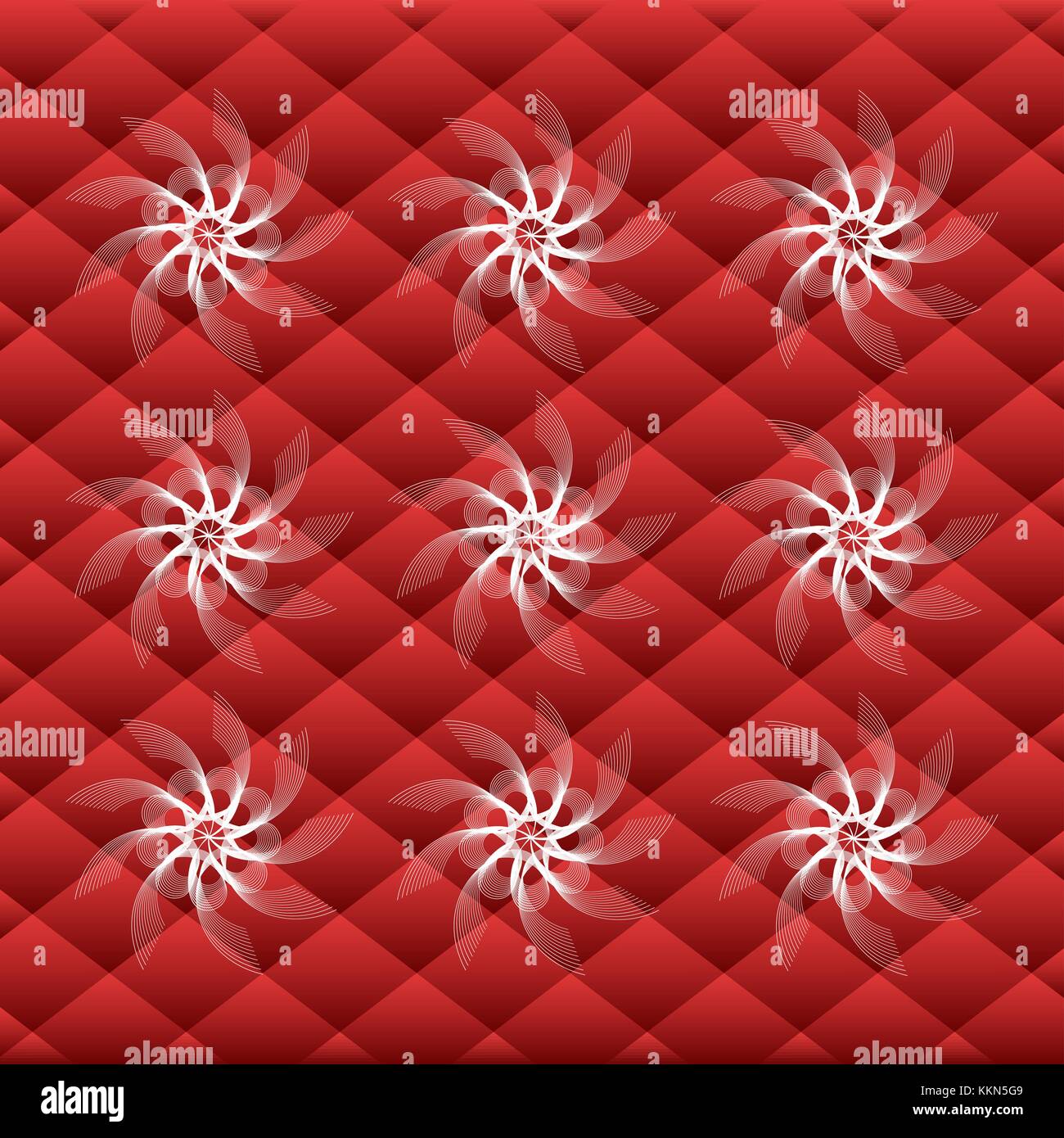 background with scarlet squares and white blizzard Stock Vector