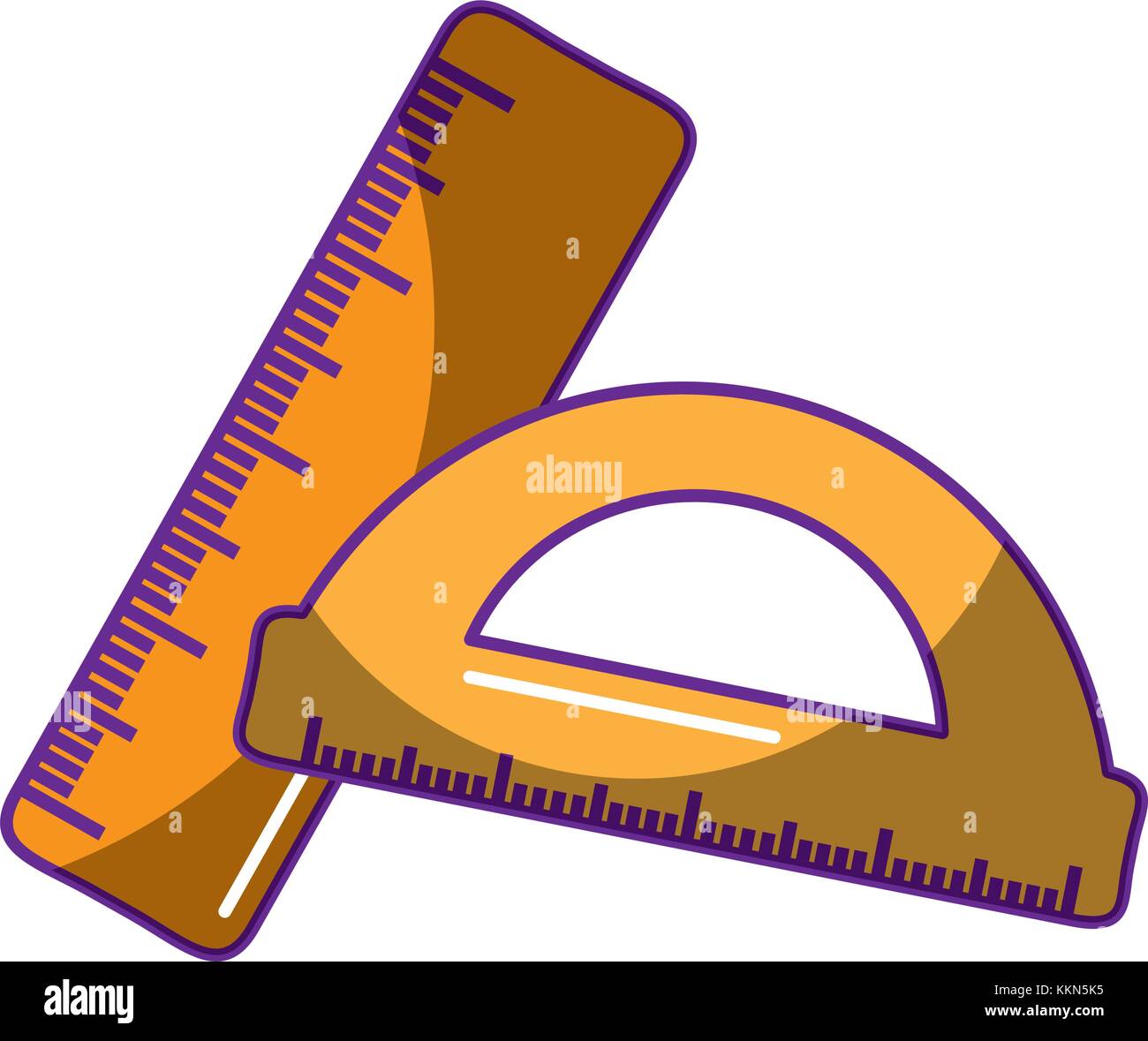 school ruler and protractor geometric measurement Stock Vector Image ...