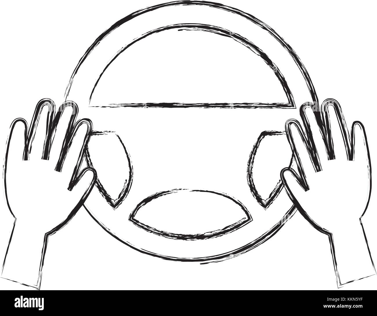 hands driver with steering wheel vector illustration design Stock ...