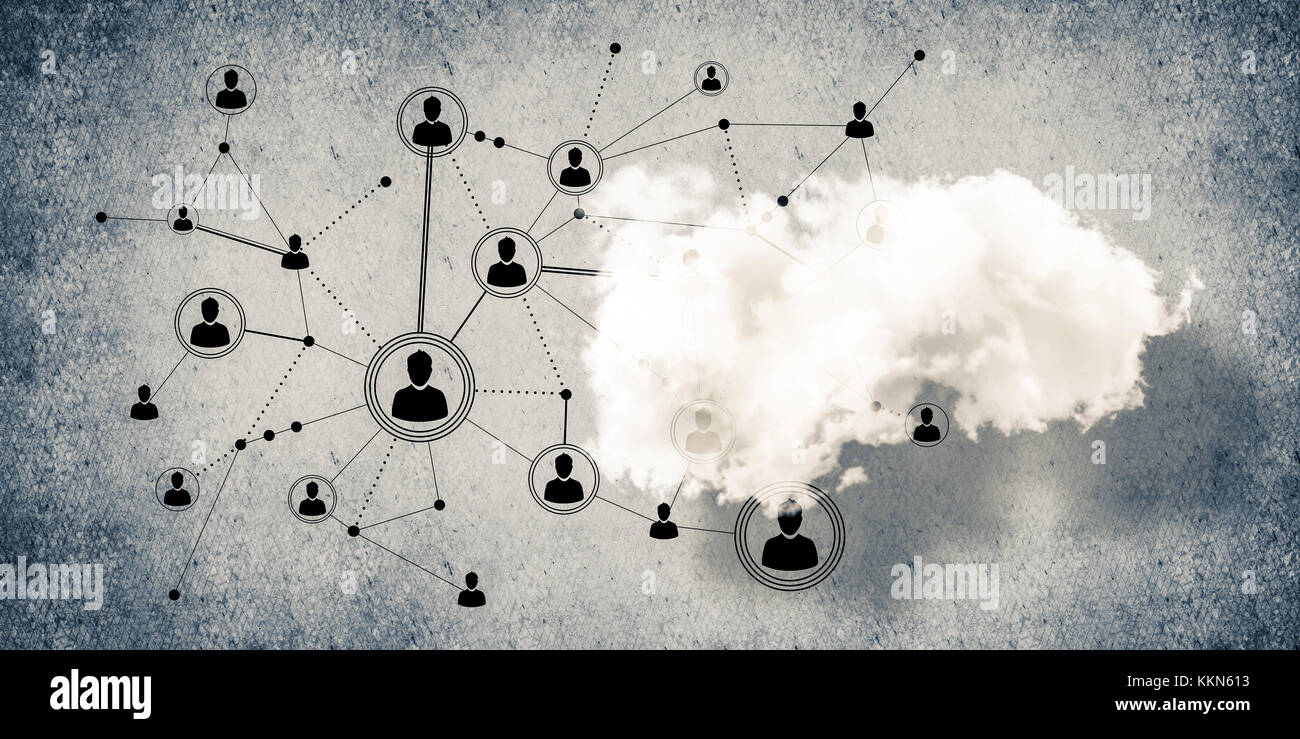 Background image with cloud computing connection concept on concrete ...