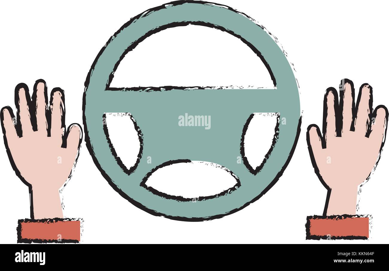 hands driver with steering wheel vector illustration design Stock ...