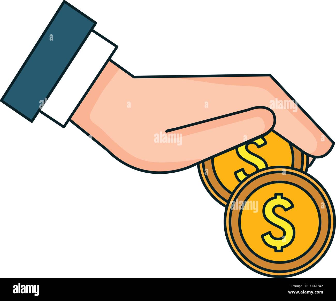 hand with coin money isolated icon Stock Vector Image & Art - Alamy