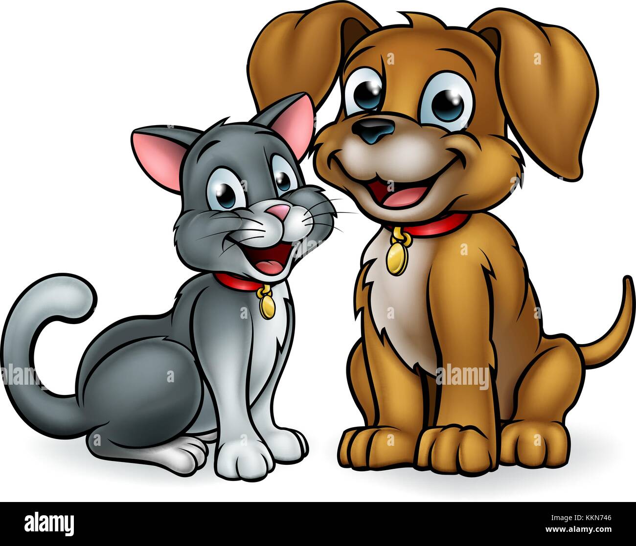 Cat and Dog Pets Cartoon Characters Stock Vector Image & Art - Alamy