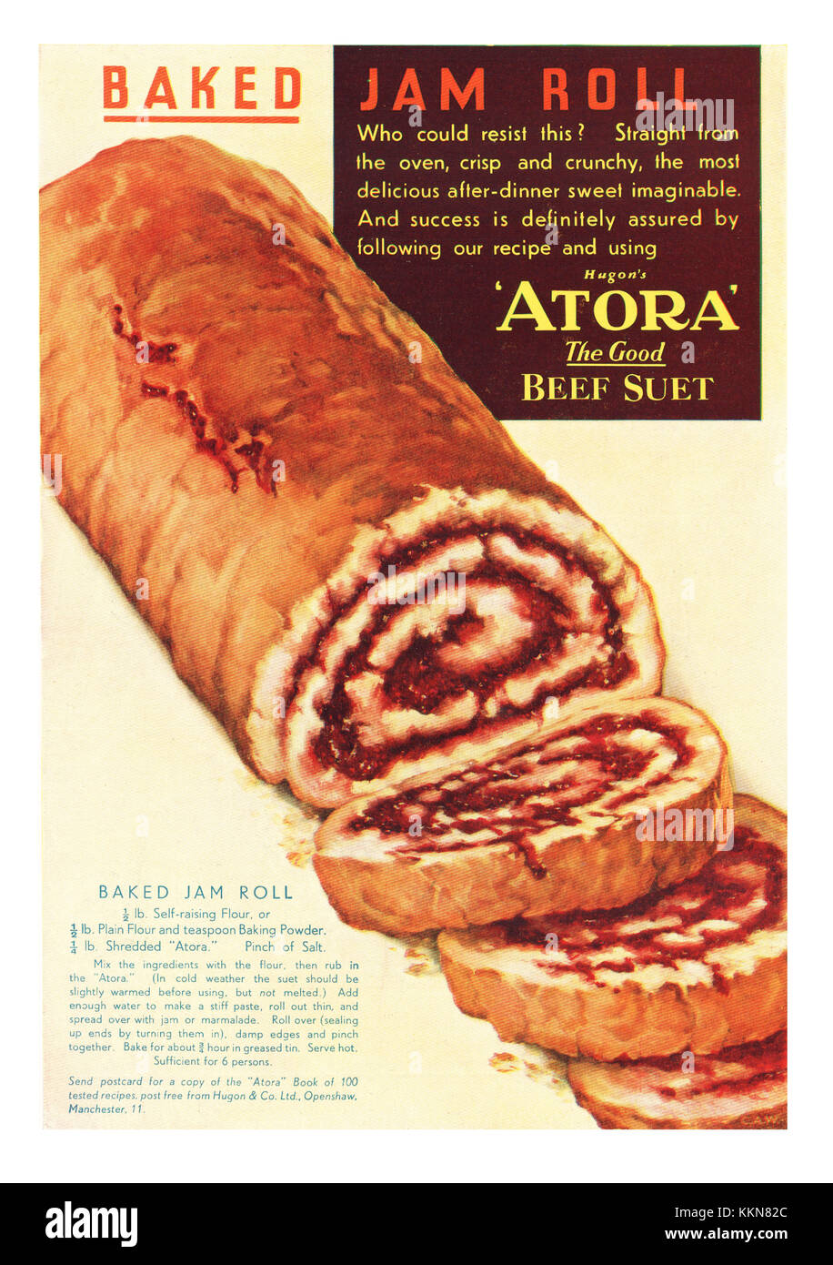 1938 UK Magazine Atora Suet Advert Stock Photo