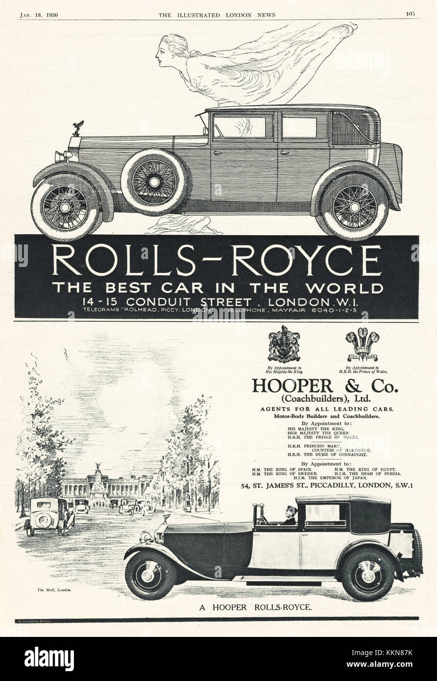 1930 UK Magazine Rolls Royce Car Advert Stock Photo - Alamy