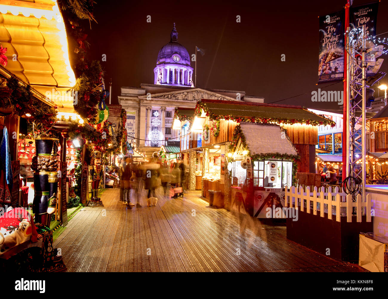 A view of the Nottingham Christmas Market in the Old Market Square