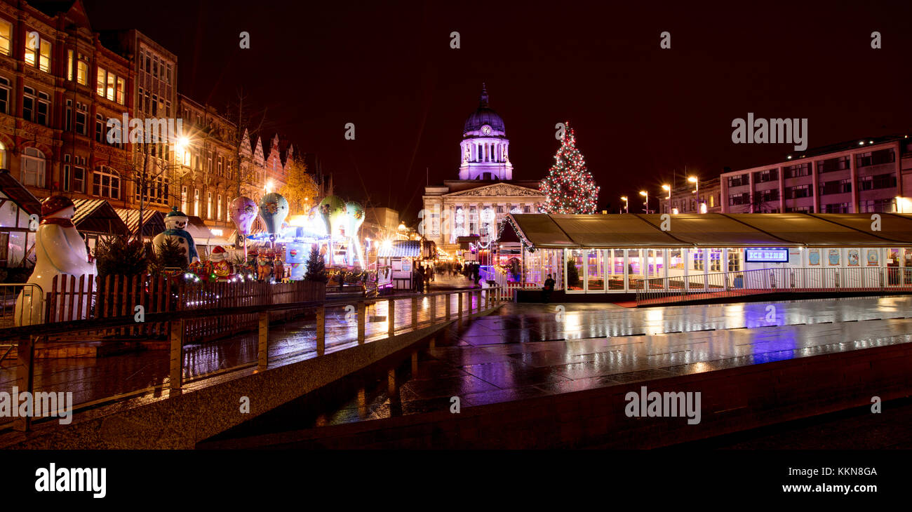 A view of the Nottingham Christmas Market in the Old Market Square