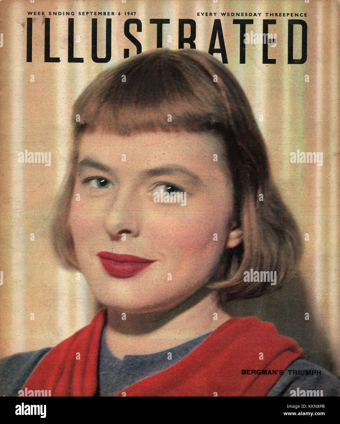 1947 Illustrated Magazine Ingrid Bergman Stock Photo