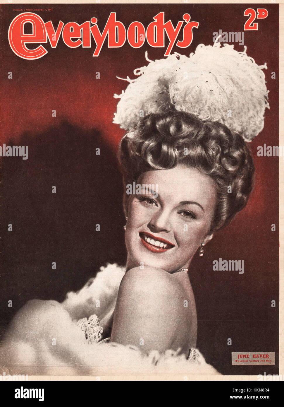 1947 Everybody's Magazine June Haver Stock Photo