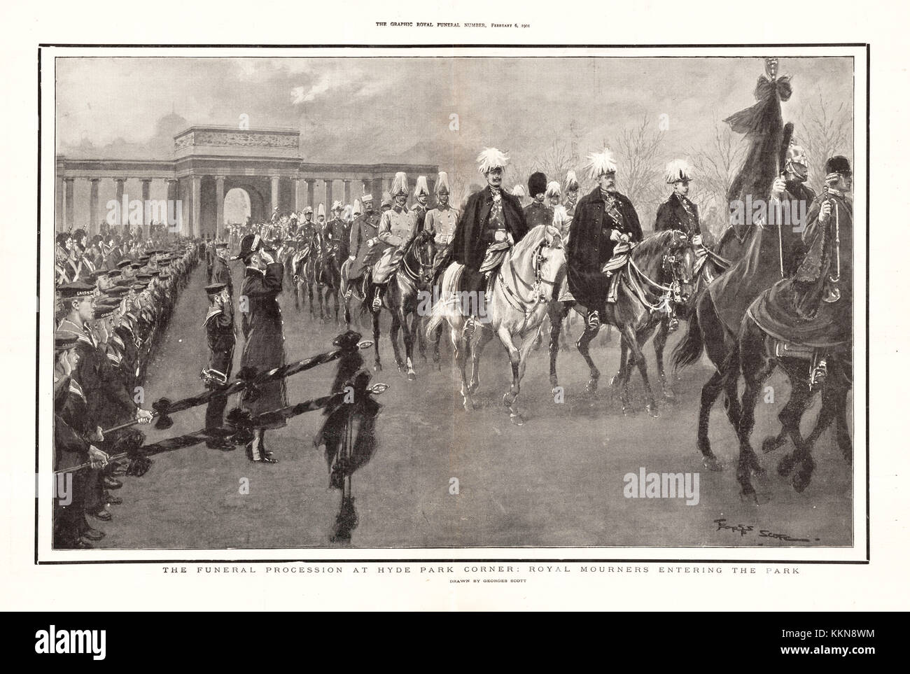 1901 The Graphic Queen Victoria's Funeral Procession at St