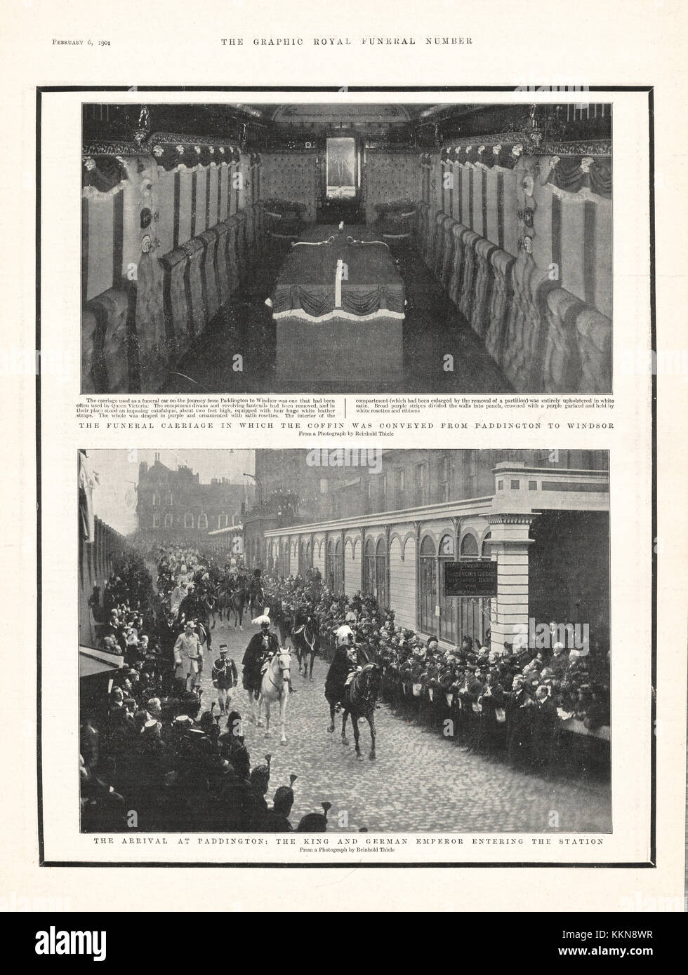 1901 The Graphic Funeral Carriage of Queen Victoria Stock Photo