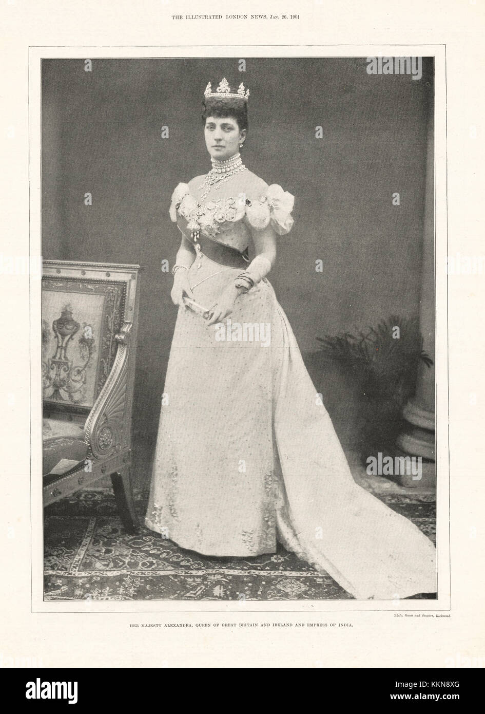 1901 Illustrated London News Her Majesty Queen Alexandra Stock Photo