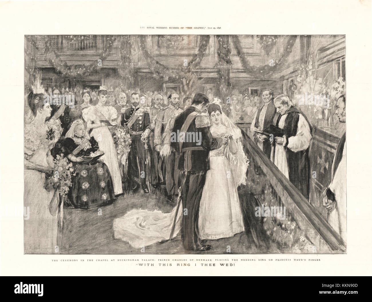 1896 The Graphic Wedding of Prince Carl & Princess Maud Stock Photo