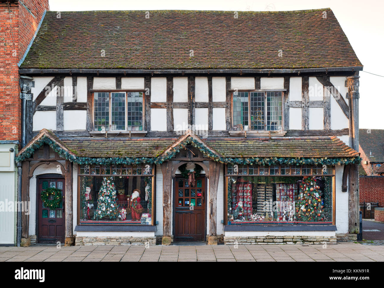The Nutcracker Christmas shop display in the early morning in Stratford Upon Avon, Warwickshire