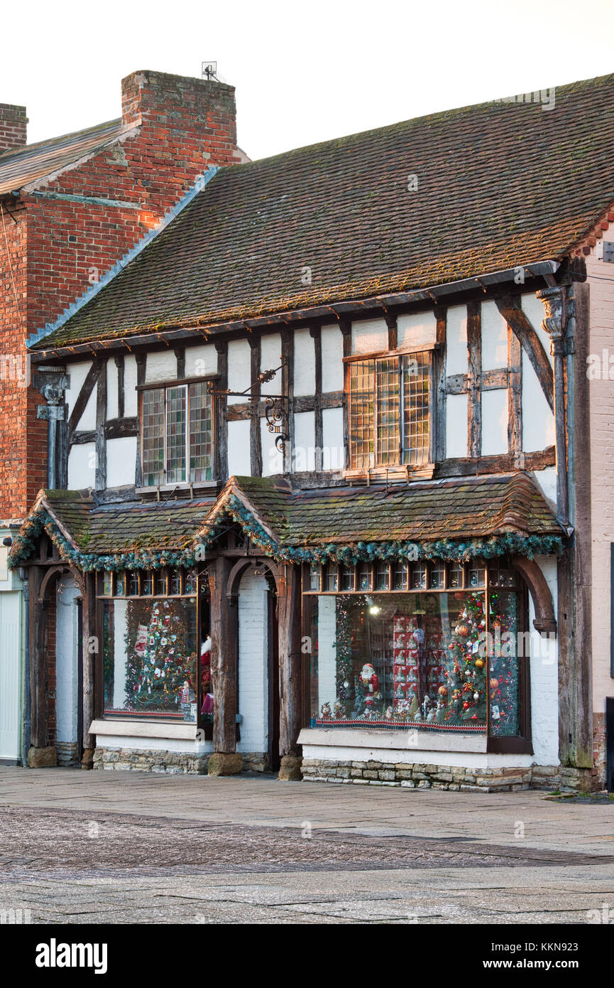 The Nutcracker Christmas shop display in the early morning in Stratford Upon Avon, Warwickshire