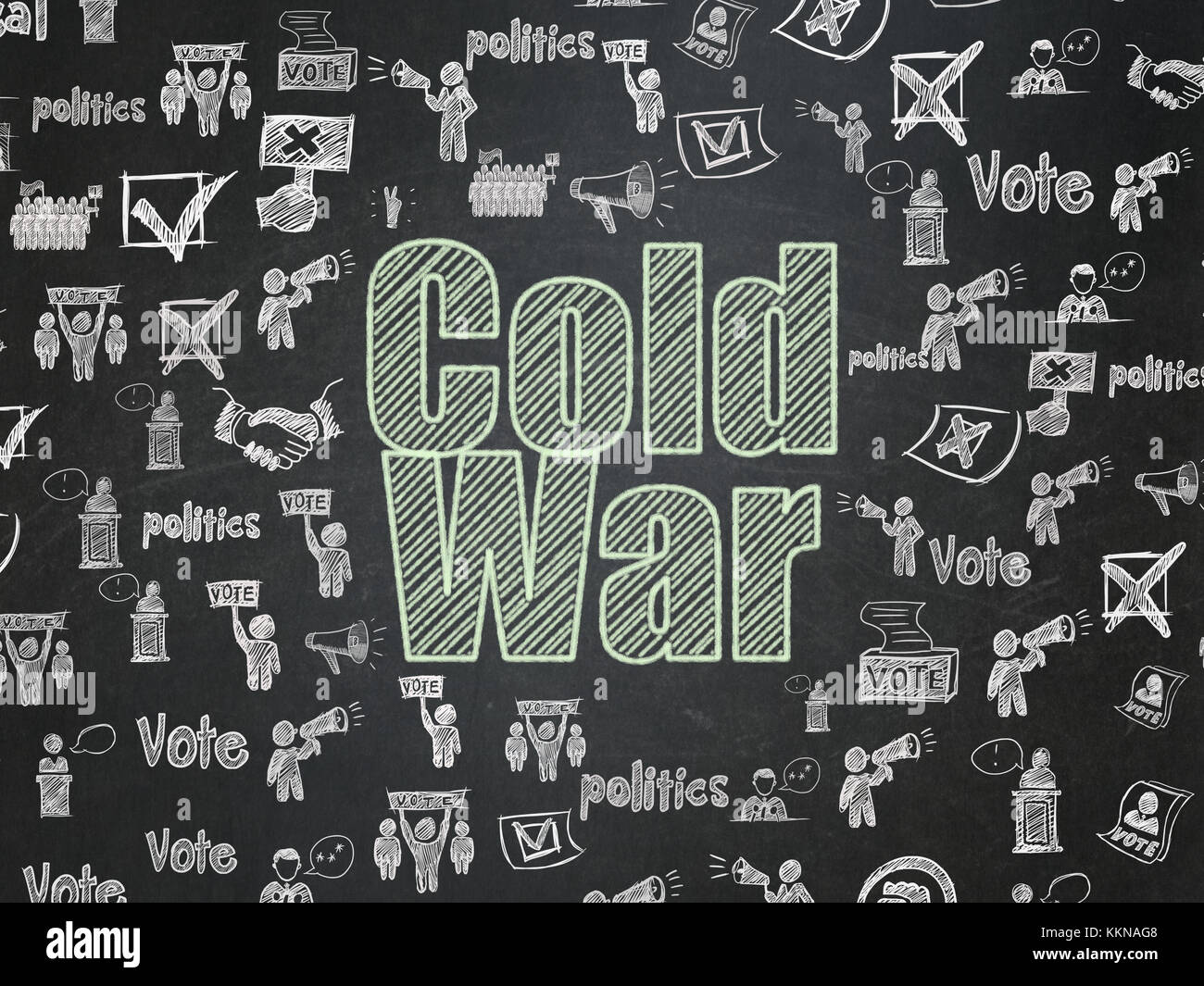 Political concept: Cold War on School board background Stock Photo - Alamy