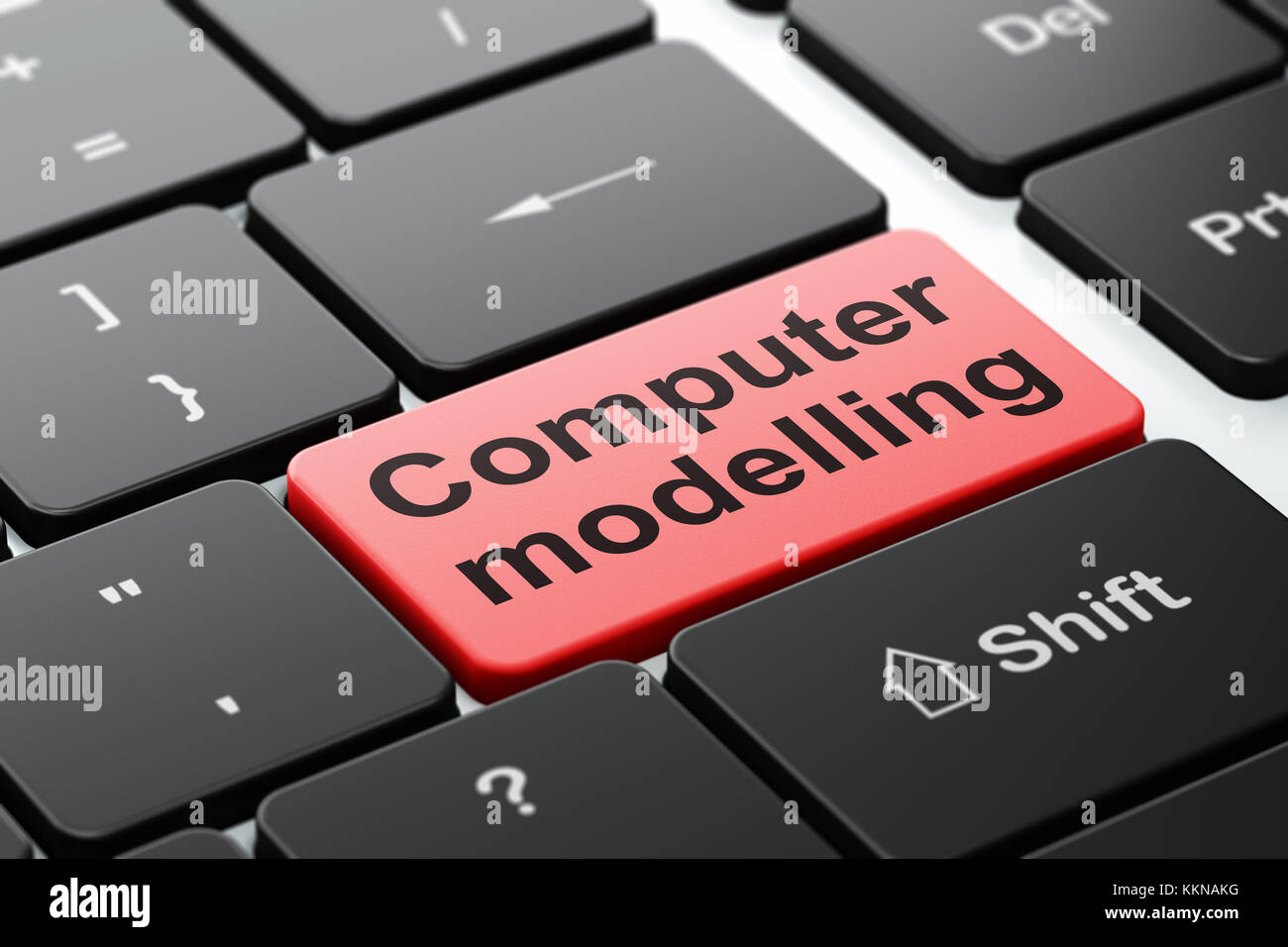 Science concept: Computer Modelling on computer keyboard background ...