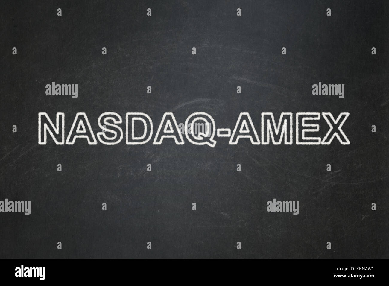 Stock market indexes concept: NASDAQ-AMEX on chalkboard background Stock Photo