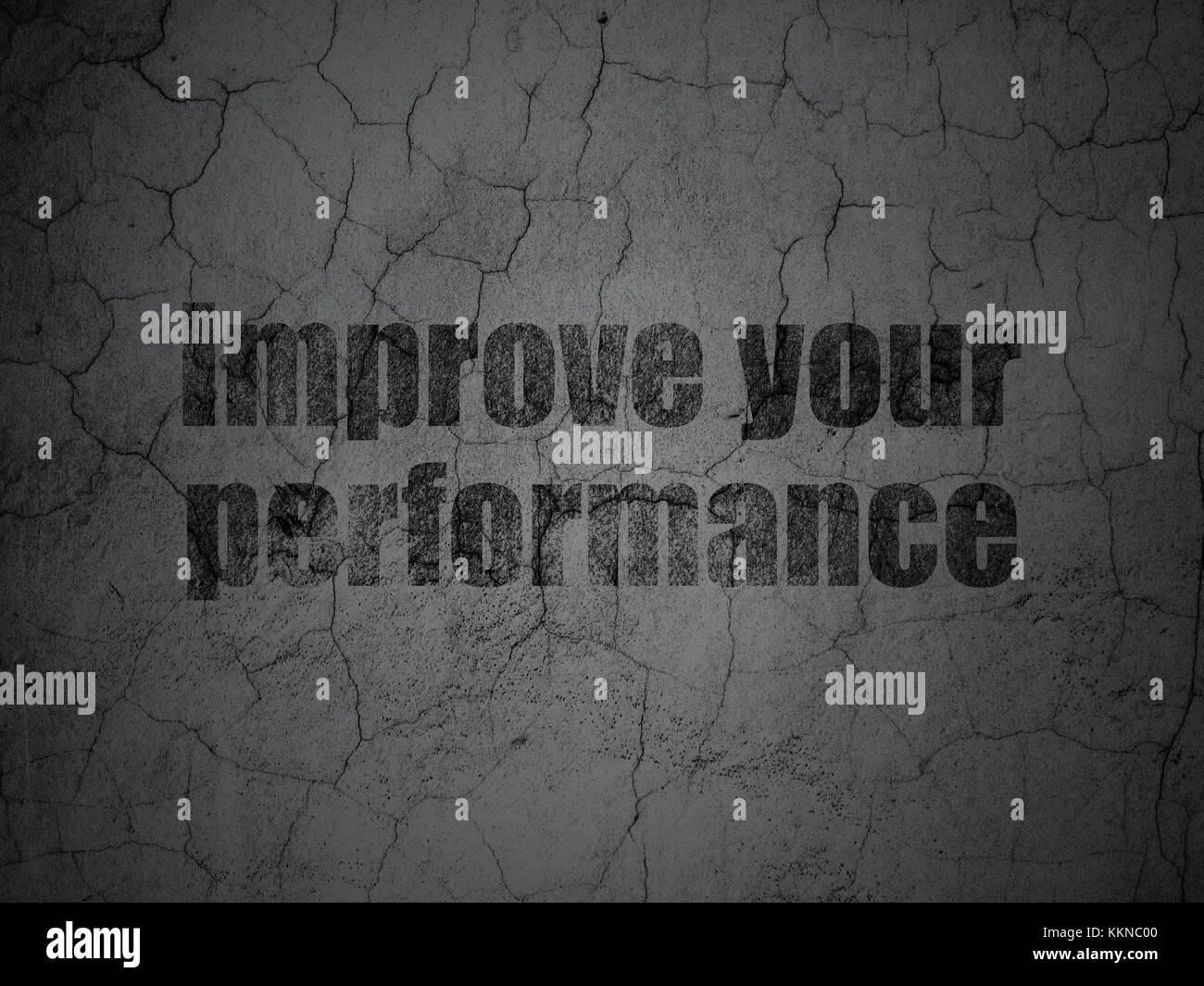 Learning concept: Improve Your Performance on grunge wall background ...