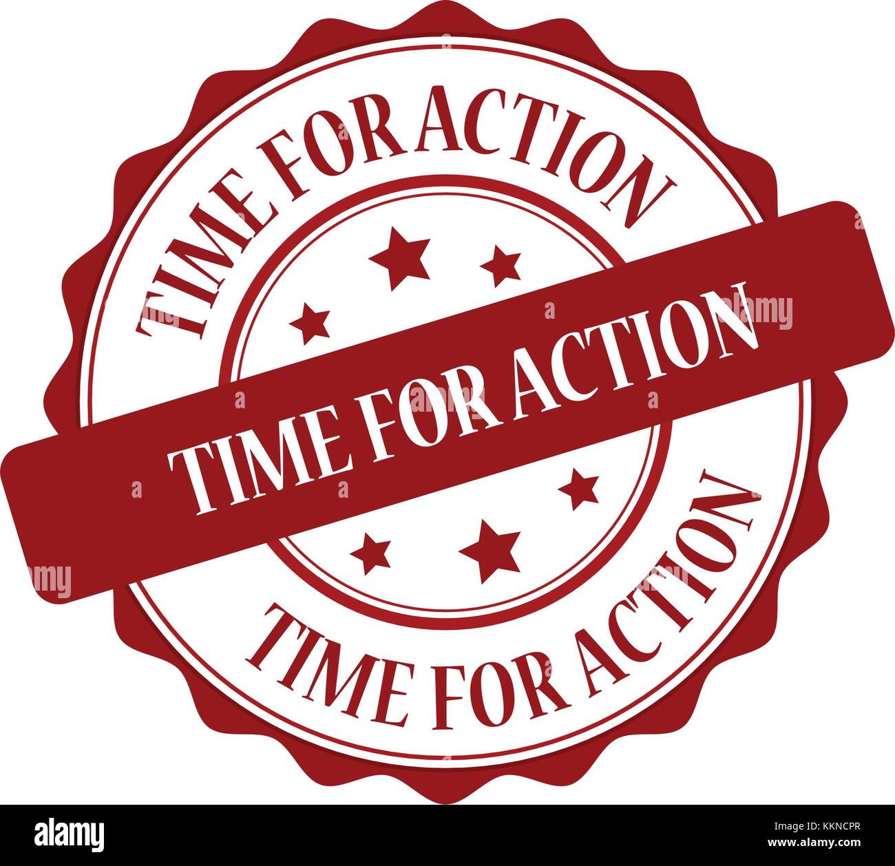 Time for action stamp illustration Stock Vector